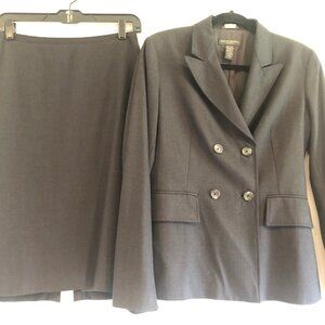 Banana Republic Skirt Suit in Charcoal Grey, made in Italy